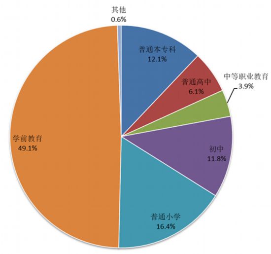 图6 民办教育在校生规模结构